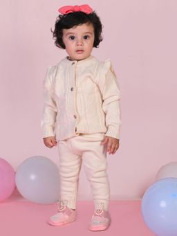 Mama & Peaches - Cable Knit Co-Ord - Off White (Set of 2)