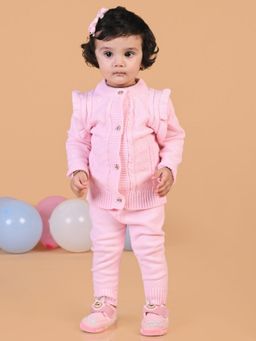 Mama & Peaches - Cable Knit Co-Ord - Pink (Set of 2)