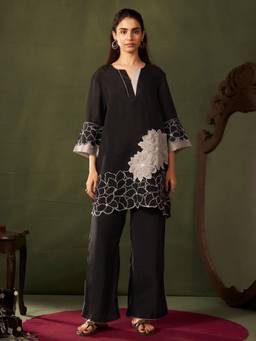 Autumnlane - Tisca Jet Full Work Kurta and Pant