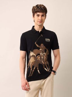 U.S. Polo Assn. Denim Co. - Men's Graphic Printed Muscle Fit Polo T-Shirt