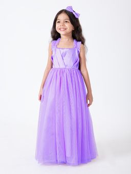 Hopscotch - Ruffled Gown with 3D Butterfly Applique and Headband
