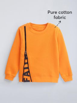 Hopscotch - Text Cotton Side Zip Detail Sweatshirt