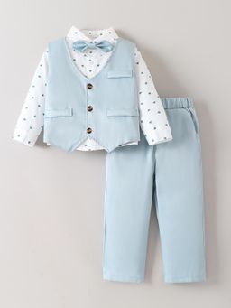 Hopscotch - Formal Waistcoat Shirt Pant with Bow
