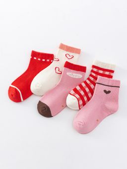 Hopscotch - Heart Printed Socks (Pack of 5)