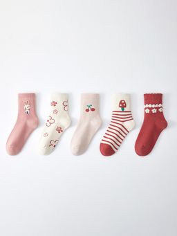 Hopscotch - Floral Textured Socks (Pack of 5)