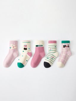 Hopscotch - Multi-Color Striped Socks (Pack of 5)