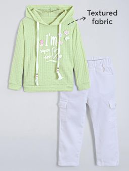 Hopscotch - Textured Applique Hoodie and Pant