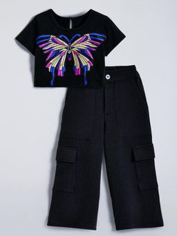 Hopscotch - Butterfly Applique T-shirt and Pant