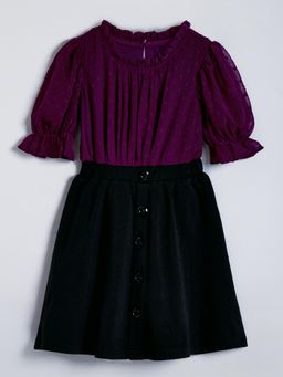 Hopscotch - Textured Fit and Flare Dress