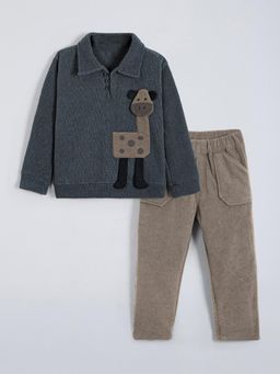 Hopscotch - Giraffe Applique Sweatshirt and Pant