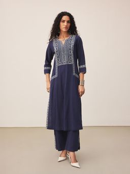 Ritu Kumar - Blue Frolica Kurta with Pant