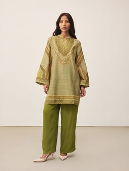 Ritu Kumar - Green Alifia Full Sleeve Kurti and Palazzo