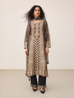 Ritu Kumar - Black Zunaira Kurta with Pant and Dupatta