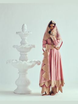 WABI SABI by Anshum-Ritesh - Mohabbat Pink Anarkali Kurta with Palazzo and Dupatta