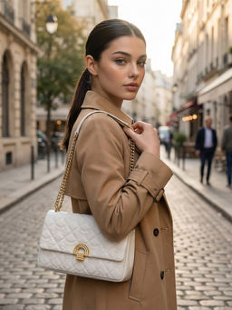 Lavie Paris - Women's Quincy Flap Sling Bag- White (MEDIUM)