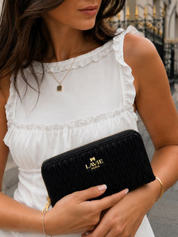 Lavie Paris - Women Black Pli Elite Zip Around Wallet (L)