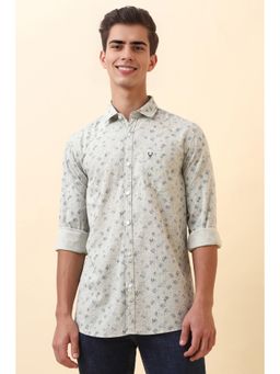 Allen Solly - Off White Printed Full Sleeves Casual Shirt