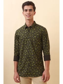 Allen Solly - Olive Printed Full Sleeves Casual Shirt