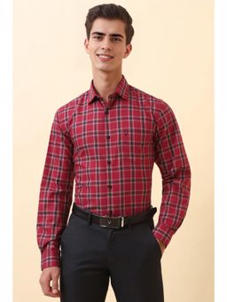 Allen Solly - Red Check Full Sleeves Formal Shirt