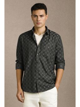Louis Philippe - Grey Check Full Sleeves Casual Shirt