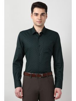 Peter England - Dark Green Full Sleeves Formal Shirt