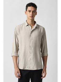 Van Heusen - Grey Textured Full Sleeves Shirt