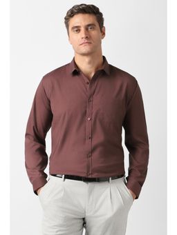 Van Heusen - Brown Solid Full Sleeves Shirt