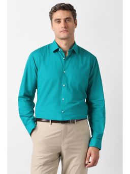 Van Heusen - Blue Solid Full Sleeves Shirt