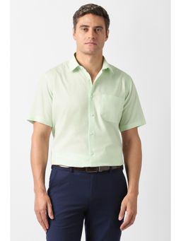 Van Heusen - Green Solid Half Sleeves Shirt