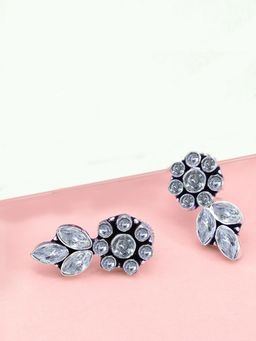 Yellow Chimes - White Floral Drop Earrings