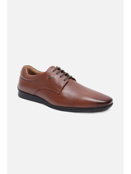 Louis Philippe - Men Brown Leather Lace Up Derbies Shoes