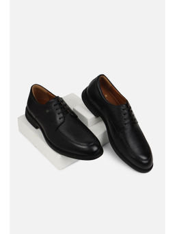 Louis Philippe - Men Black Leather Lace Up Oxfords Shoes