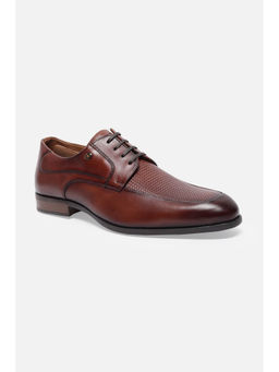 Louis Philippe - Men Brown Leather Lace Up Derbies Shoes
