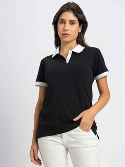 Lounge Dreams - Pure Cotton Black and White Polo T-Shirt