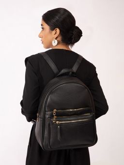 Twenty Dresses by Nykaa Fashion - Black Textured Casual Backpack