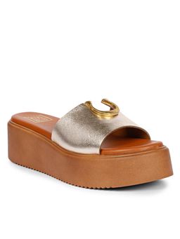 Saint G - Women Viviblu Silver Leather Platform Sandals