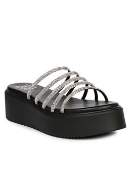Saint G - Women Viviblu Black Leather Platform Sandals