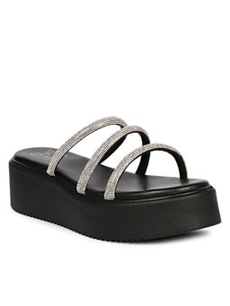 Saint G - Women Viviblu Black Leather Platform Sandals