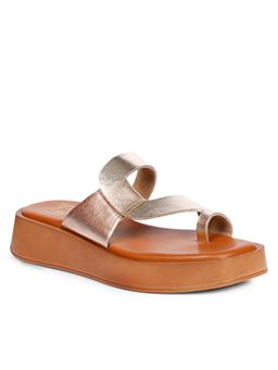 Saint G - Women Viviblu Rose Gold Leather One Toe Sandals