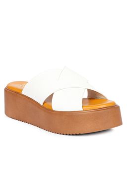 Saint G - Women Viviblu White Leather Platform Sandals