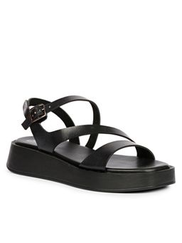 Saint G - Women Viviblu Black Solid Leather Sandals