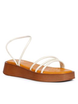 Saint G - Women Viviblu White Solid Leather Platform Sandals