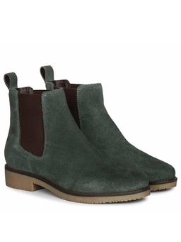 Saint G - Women Viviblu Green Suede Leather Chelsea Boots