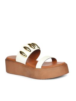 Saint G - Women Viviblu White Leather Platform Sandals