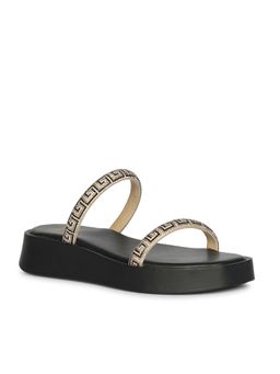 Saint G - Women Viviblu Black Leather Platform Sandals