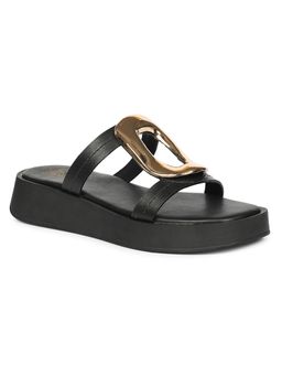 Saint G - Women Viviblu Black Leather Platform Sandals