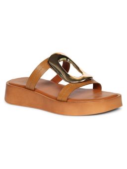 Saint G - Women Viviblu Brown Leather Platform Sandals