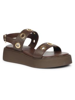 Saint G - Women Viviblu Brown Leather Platform Sandals