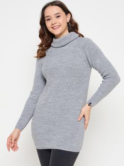 Creative Line - Grey Self Design Knitted Top