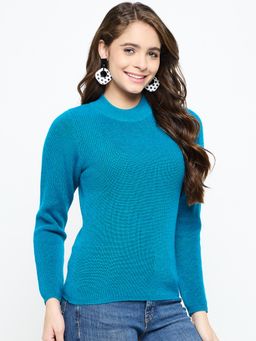 Creative Line - Turquoise Self Design Knitted Top
